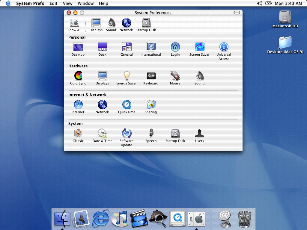 MacOS X 10 System Preferences