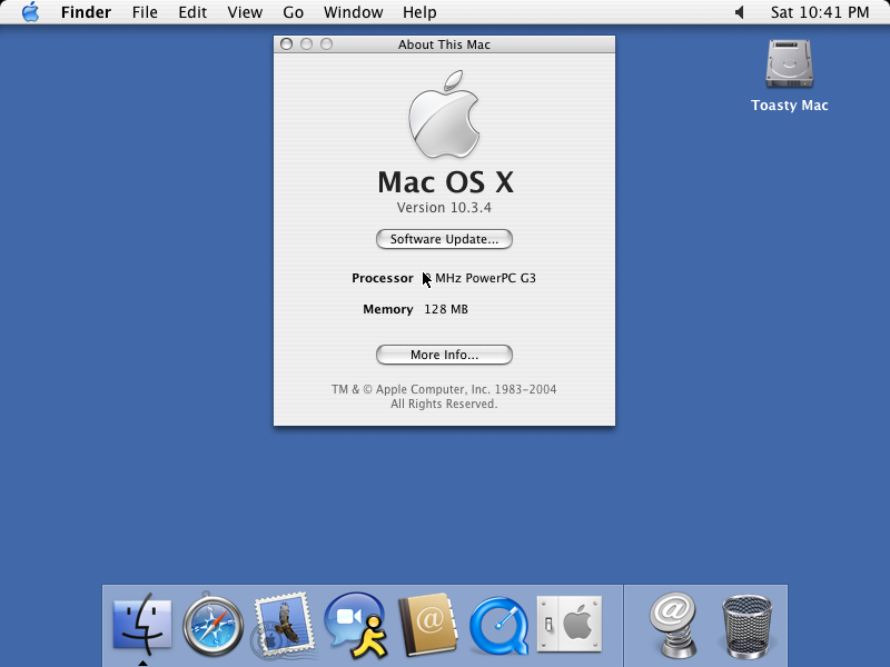 MacOS X 10.3.4 About