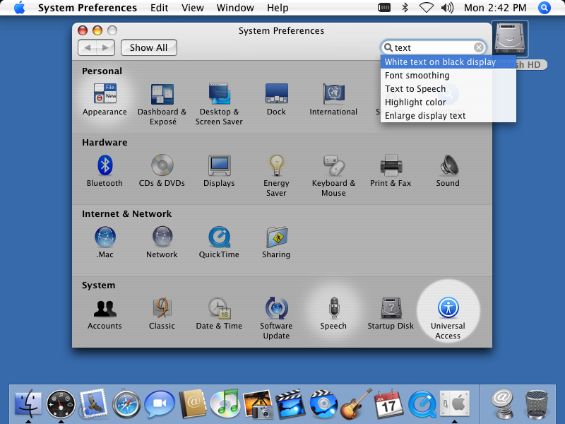 Mac OS X 10.4.6 Control