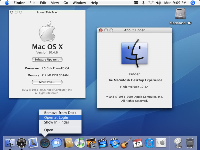 Mac OS X 10.4.6 Desktop