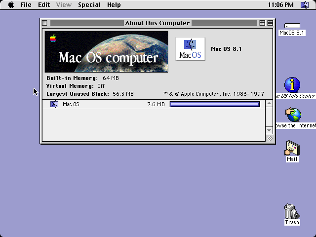 MacOS 8.1 About